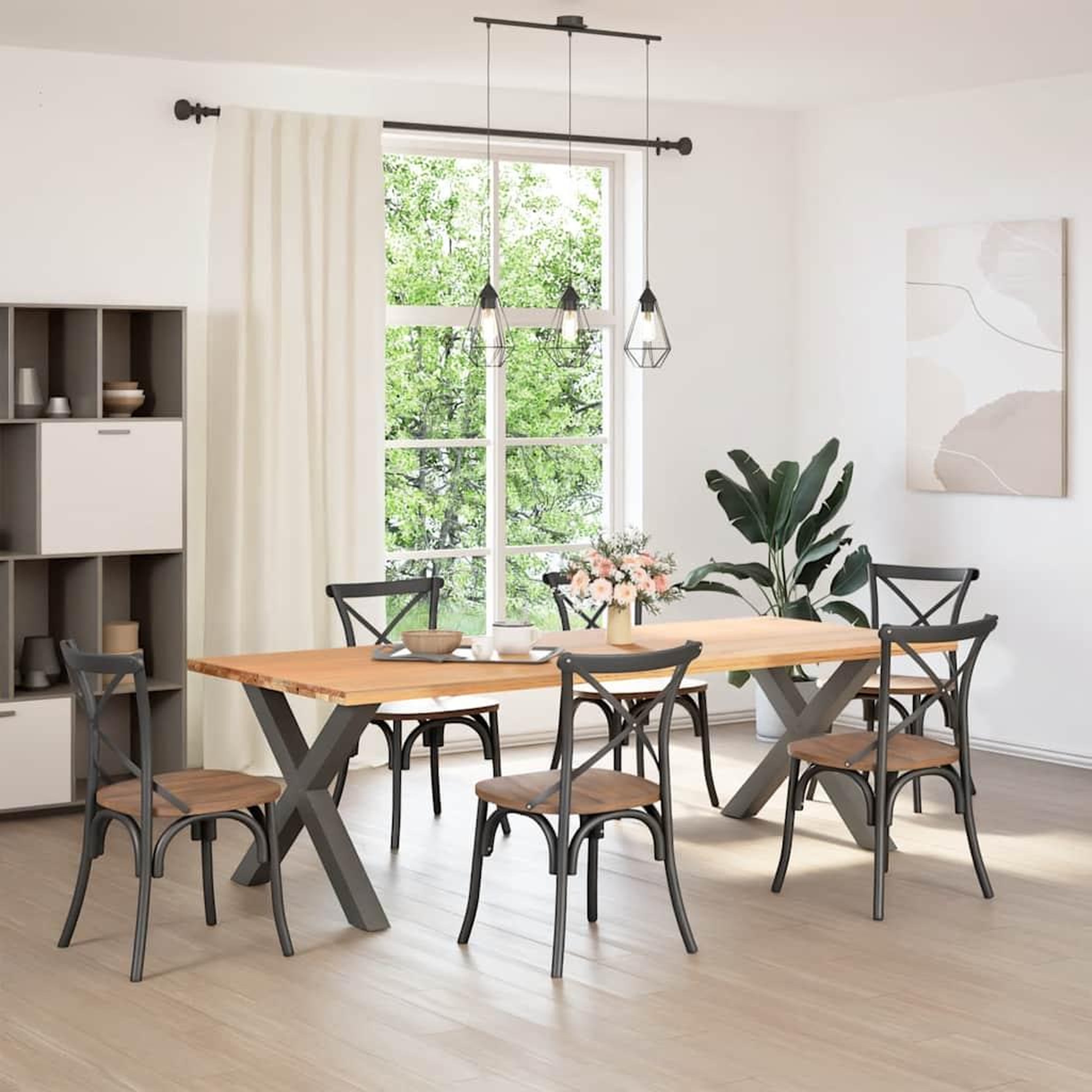 Voir la diapositive 2 : VIDAXL Pieds de table a manger forme de X 2 pcs 90x(72-73) cm acier