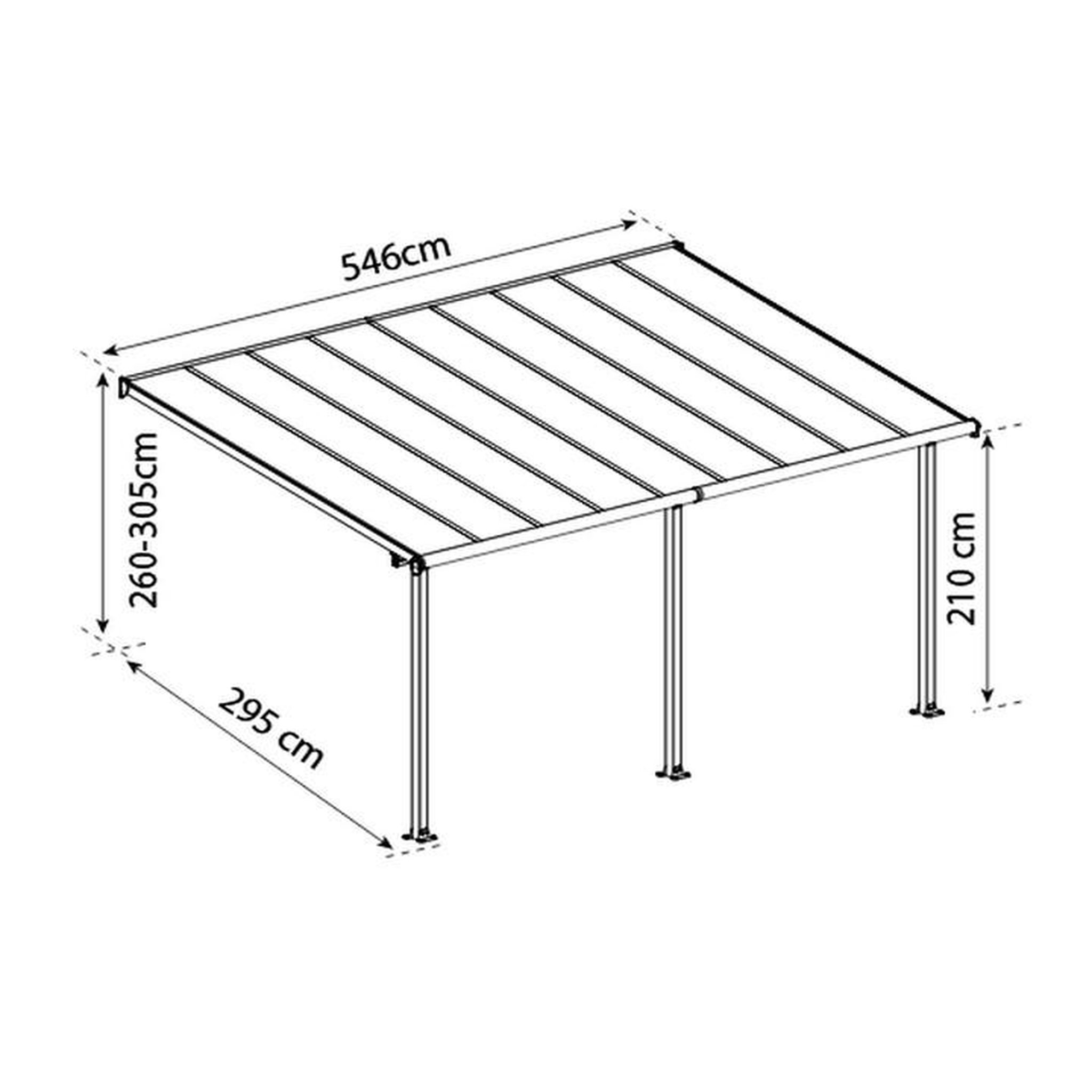 Voir la diapositive 2 : Palram Pergola 16.1m² gris anthracite - 704219