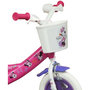 Voir la diapositive 4 : Disney Minnie Vélo enfant - Modèle 10'' Minnie de Disney pour enfant de 75/90 cm avec stabilisateurs - Panier avant - 1 frein et roues batons