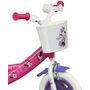 Voir la diapositive 4 : Disney Minnie Vélo enfant - Modèle 10'' Minnie de Disney pour enfant de 75/90 cm avec stabilisateurs - Panier avant - 1 frein et roues batons