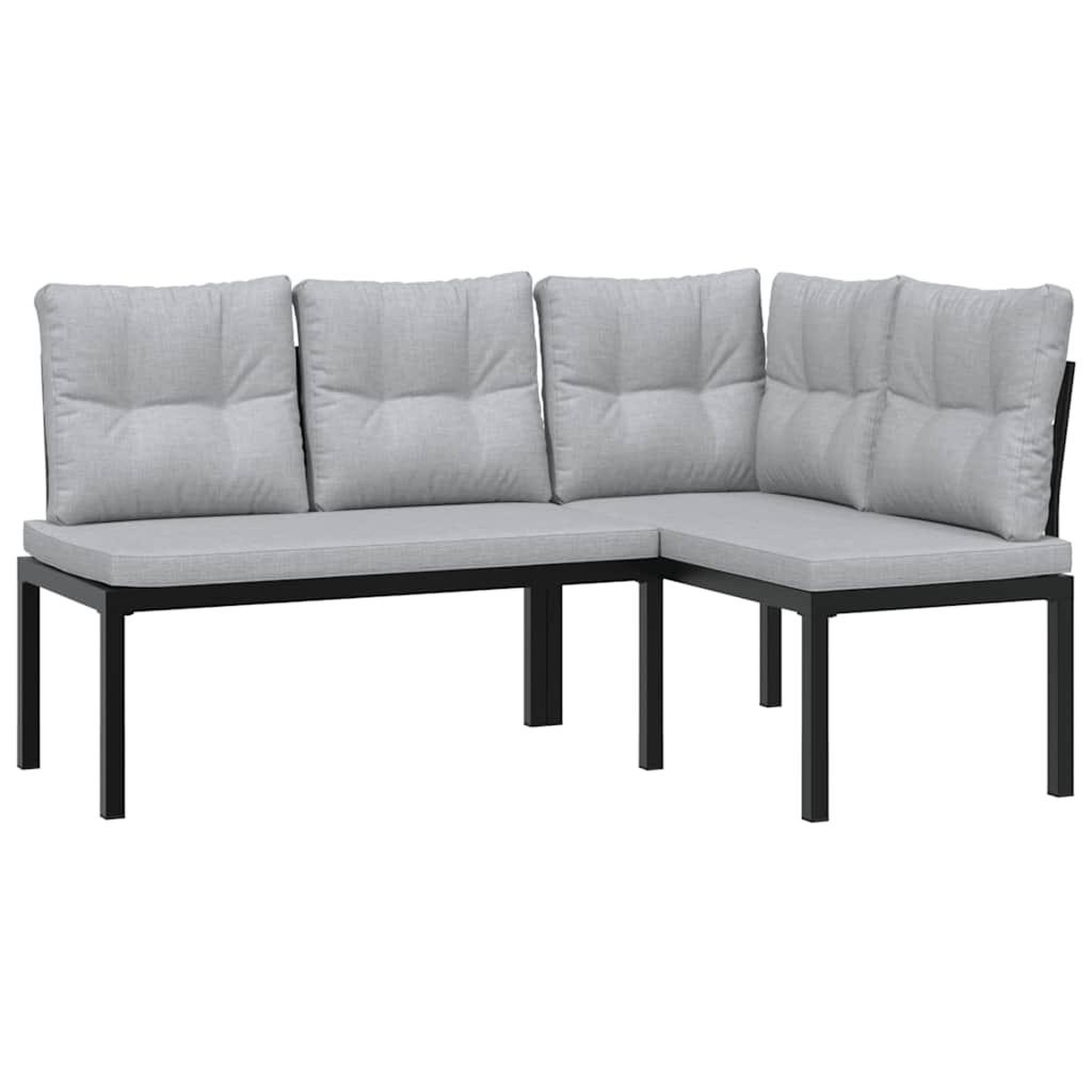 Voir la diapositive 2 : VIDAXL Bancs de jardin avec coussins lot de 2 acier enduit de poudre