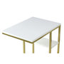 Voir la diapositive 3 : Paris Prix Table d'Appoint Design  Lucilla  60cm Blanc & Or