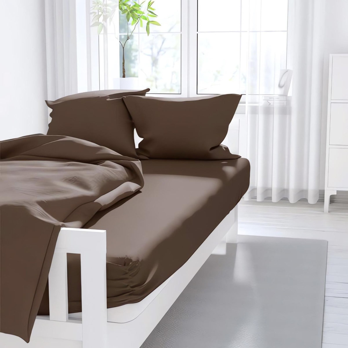 ZZZ Taie d'oreiller uni ZZZ en polycoton