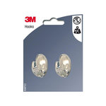 3M Lot De 2 Crochets Adhésif, Transparent 0.5 Kg