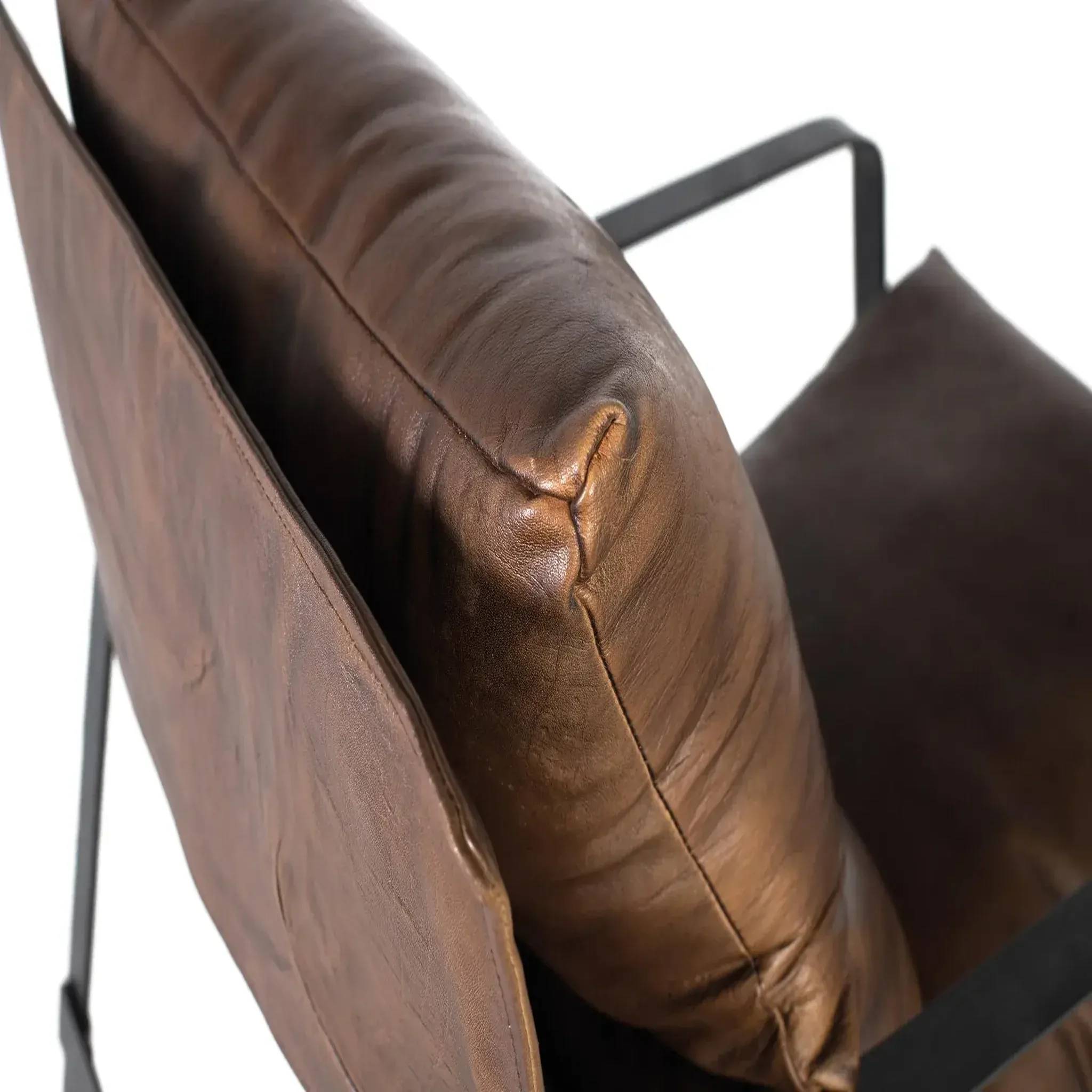 Voir la diapositive 5 : GINER Y COLOMER SL Fauteuil en cuir 58 cm style industriel
