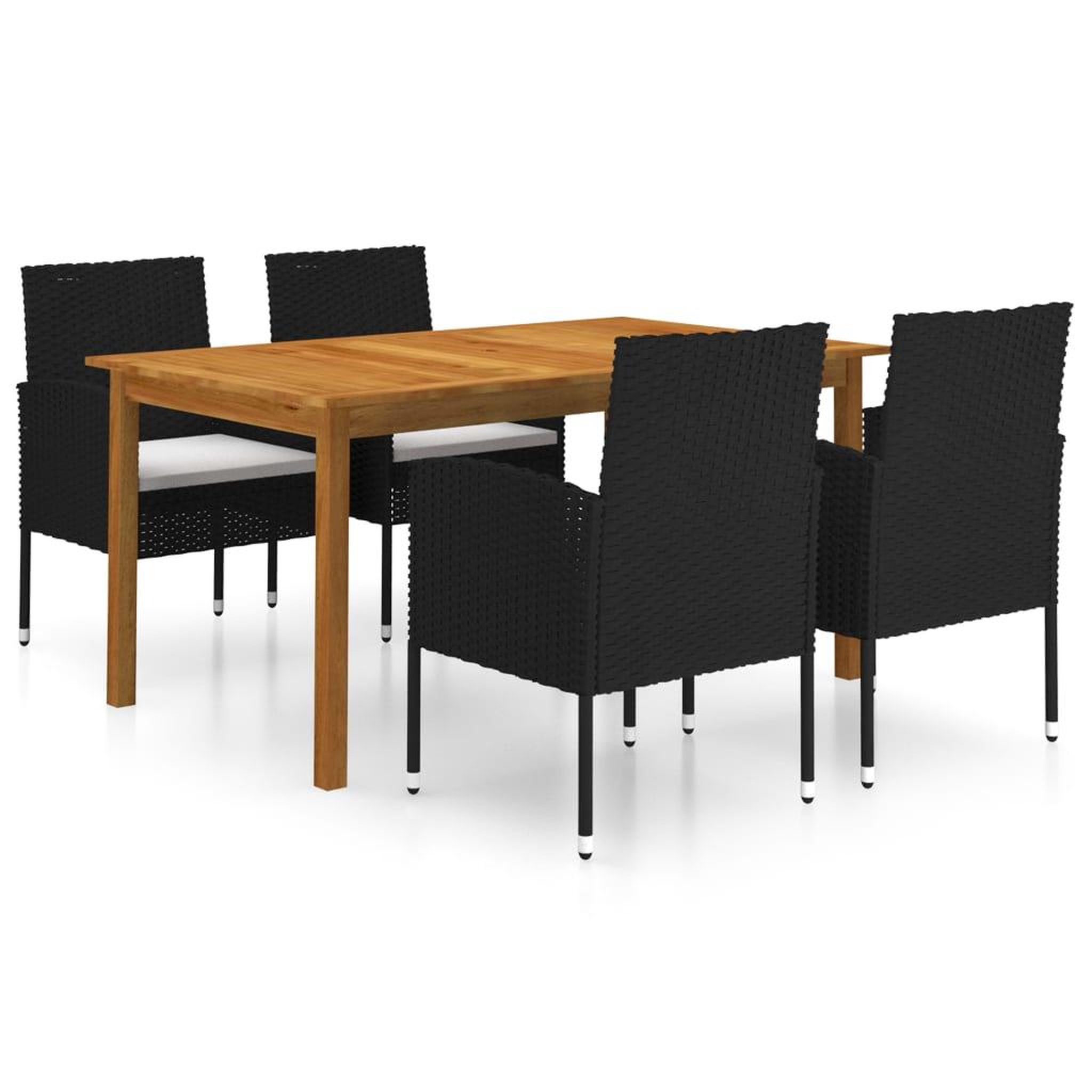 Voir la diapositive 1 : VIDAXL Ensemble a manger de jardin 5 pcs Noir