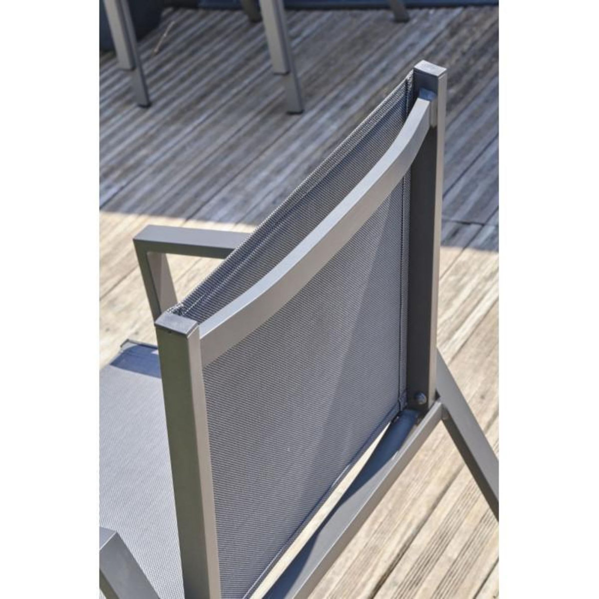 Paris Prix Lot de 2 Fauteuils de Jardin Empilables  Floride  86cm Gris Anthracite