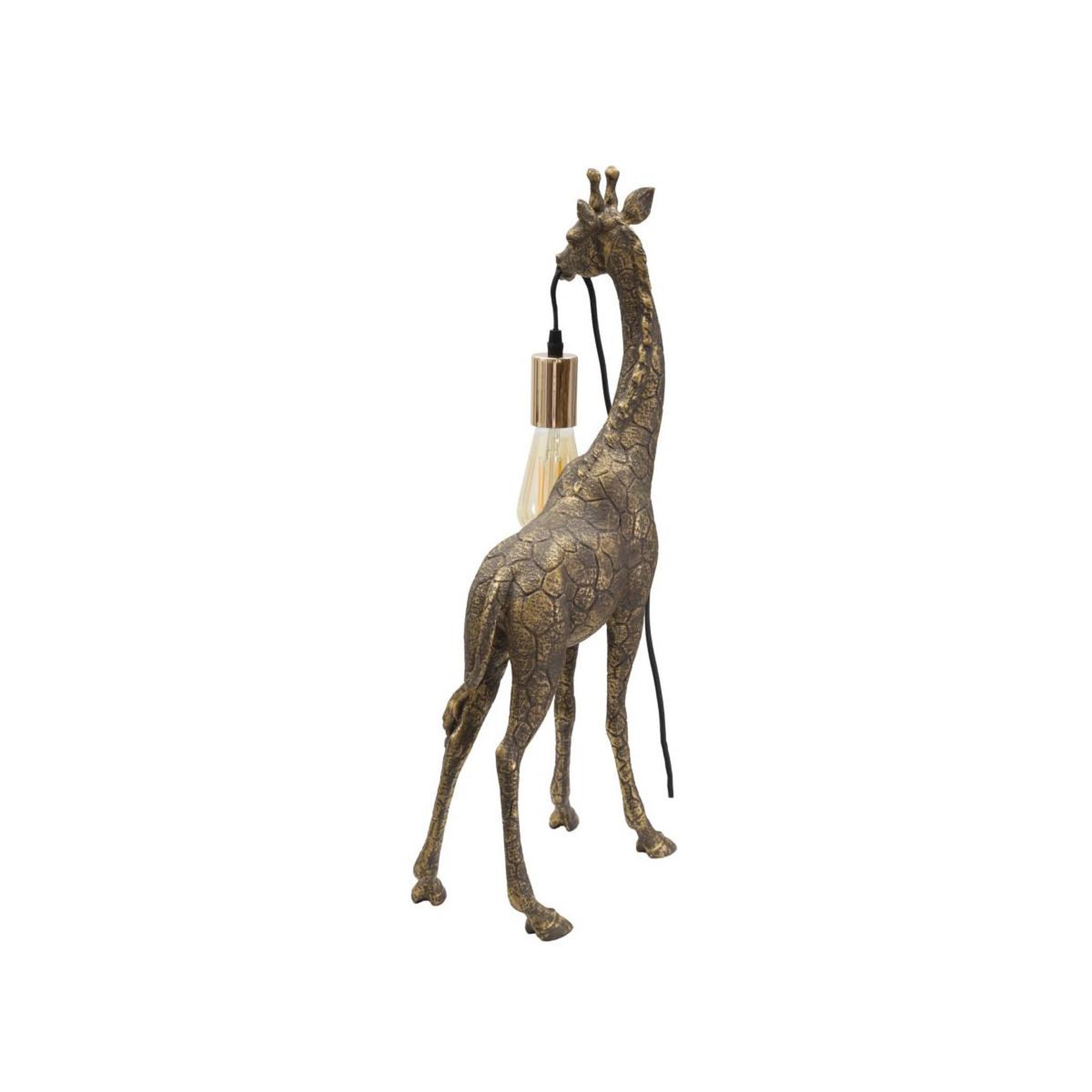 Voir la diapositive 3 : Paris Prix Lampe à poser en résine  girafe  60cm or foncé