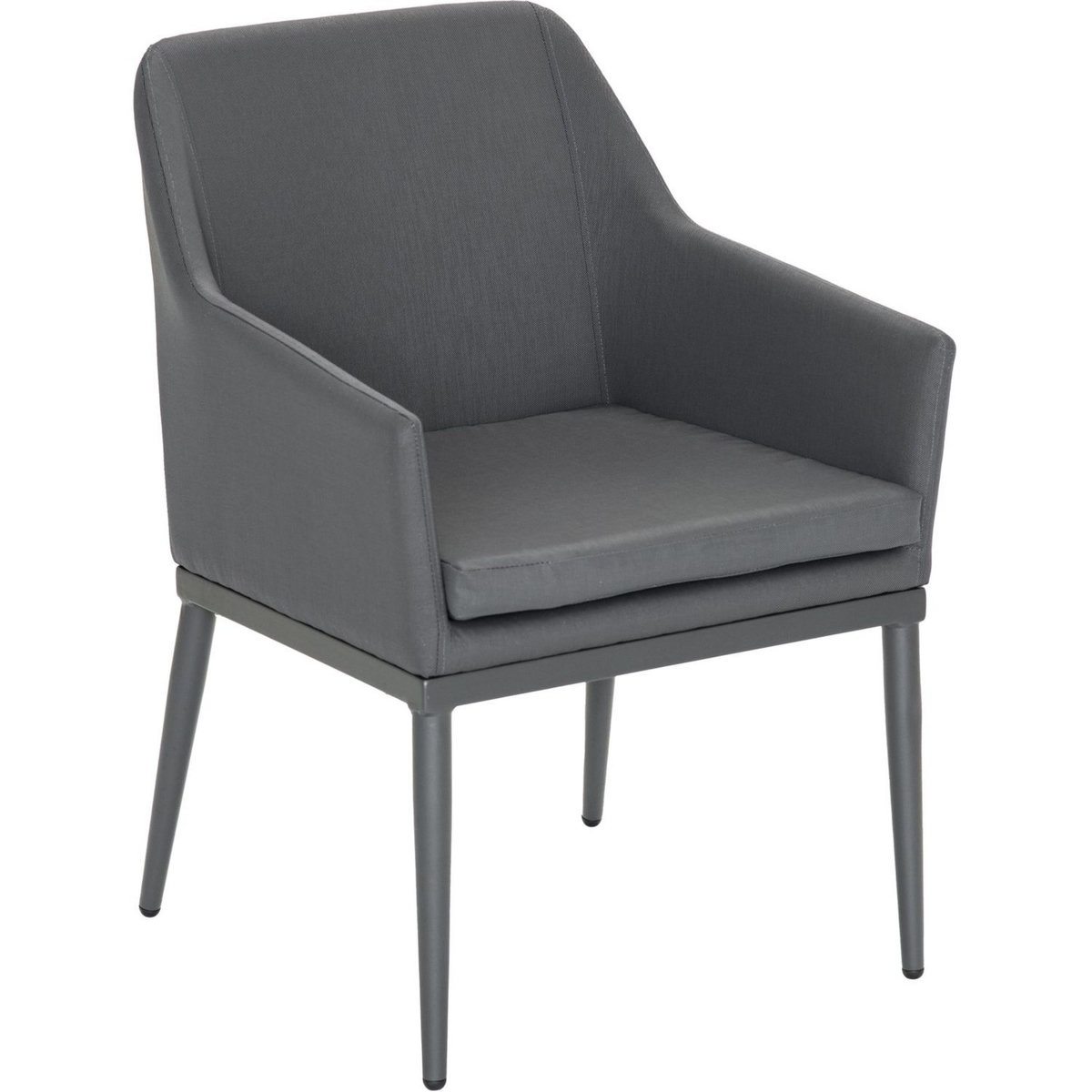 JARDILINE Lot de 2 fauteuils de jardin - Résine tressée/Aluminium - Anthracite - FORMENTERA