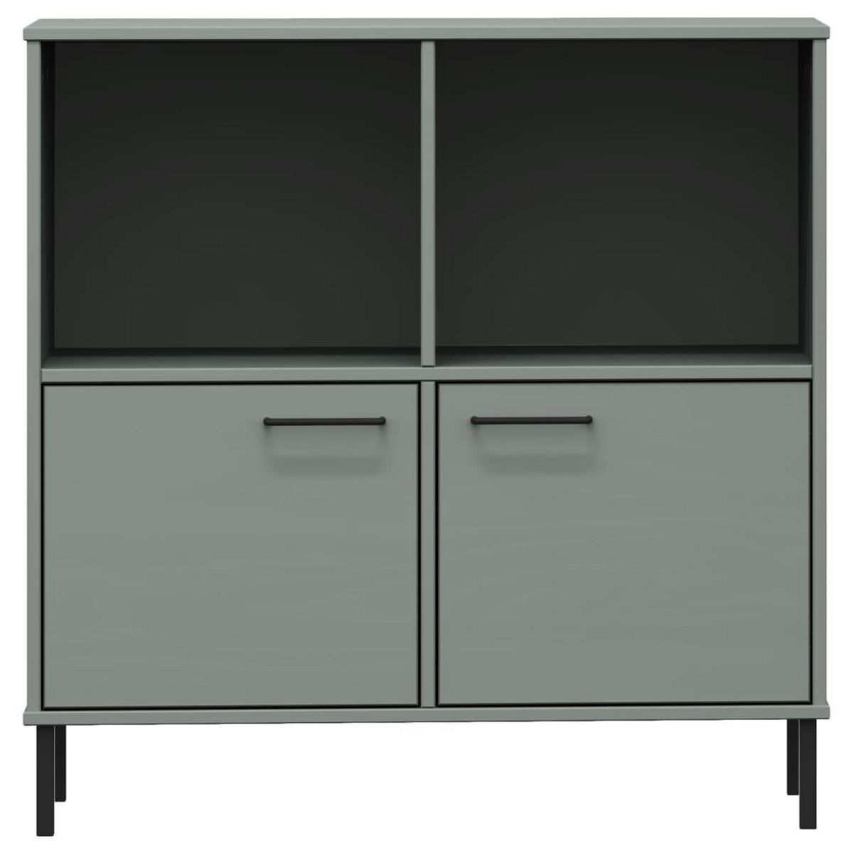 VIDAXL Bibliotheque avec pieds en metal Gris 90x35x90,5 cm Bois OSLO