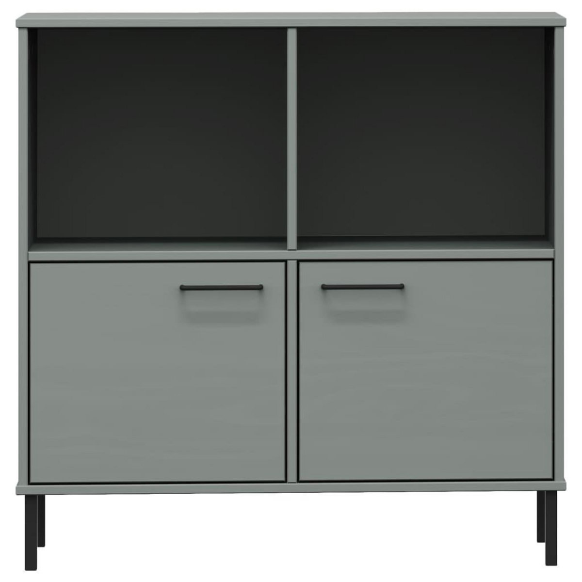 VIDAXL Bibliotheque avec pieds en metal Gris 90x35x90,5 cm Bois OSLO
