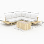 Voir la diapositive 4 : Rendez vous déco Salon de jardin blanc 4 personnes en bois de teck, canapé, table basse-Sunny