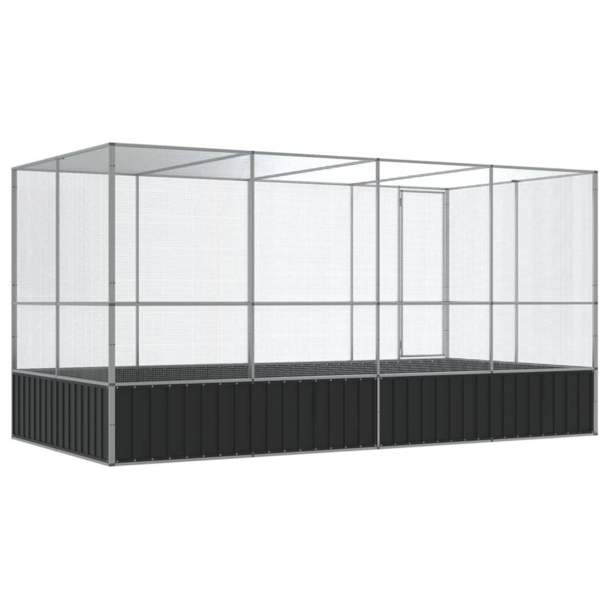 VIDAXL Voliere avec extension argente 418x207x212 cm acier