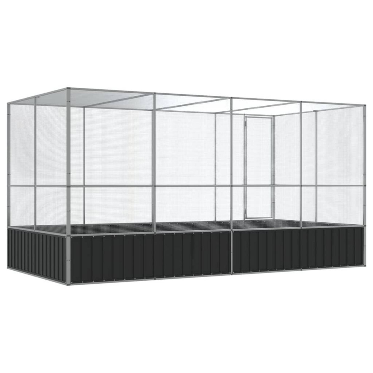 VIDAXL Voliere avec extension argente 418x207x212 cm acier