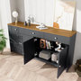 Voir la diapositive 5 : MERAX Buffet 4 porte(s) 3 tiroir(s) - 160 cm gris+naturel mdf