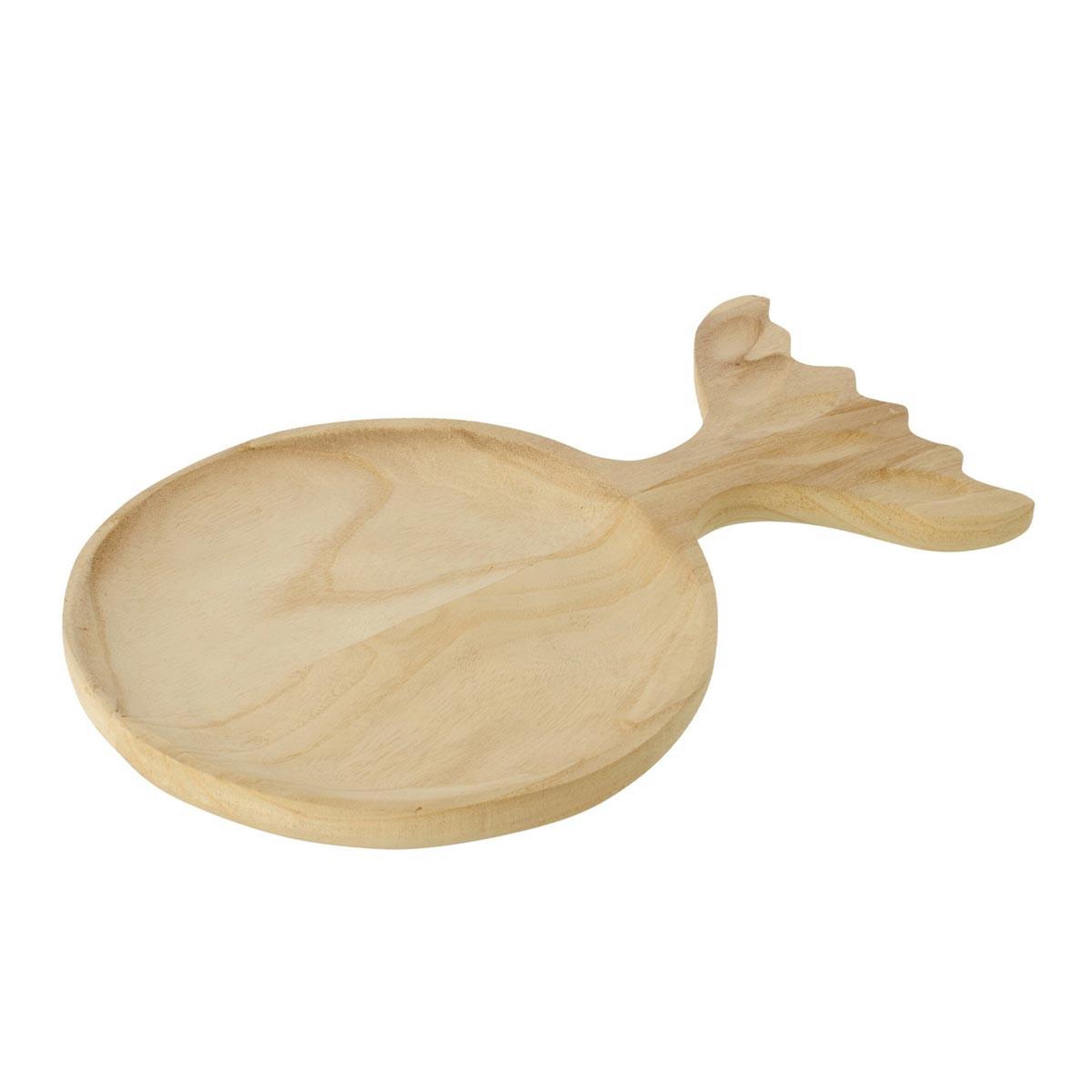 J-LINE Plateau déco poisson en bois  dona  45cm naturel