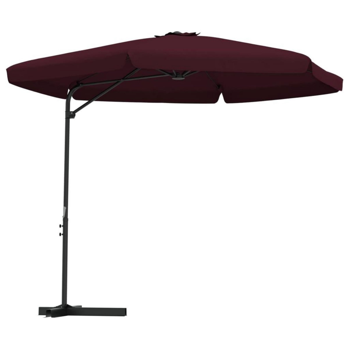 VIDAXL Parasol de jardin avec mat en acier 300 cm Rouge bordeaux
