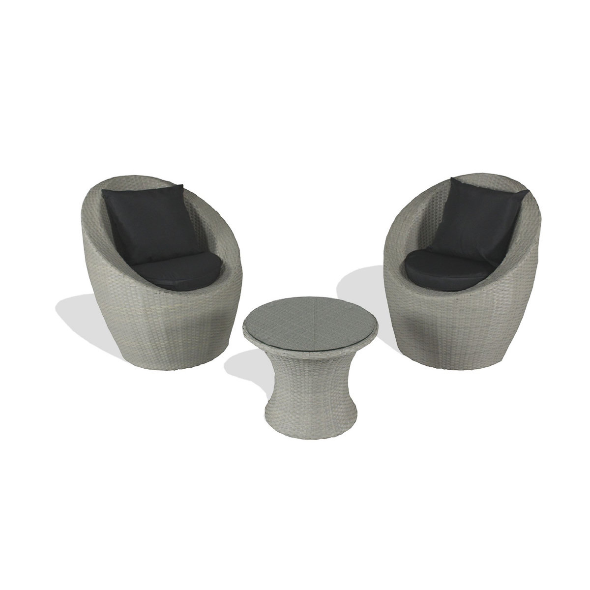 DCB GARDEN Salon de jardin 2 personnes TOTEM gris