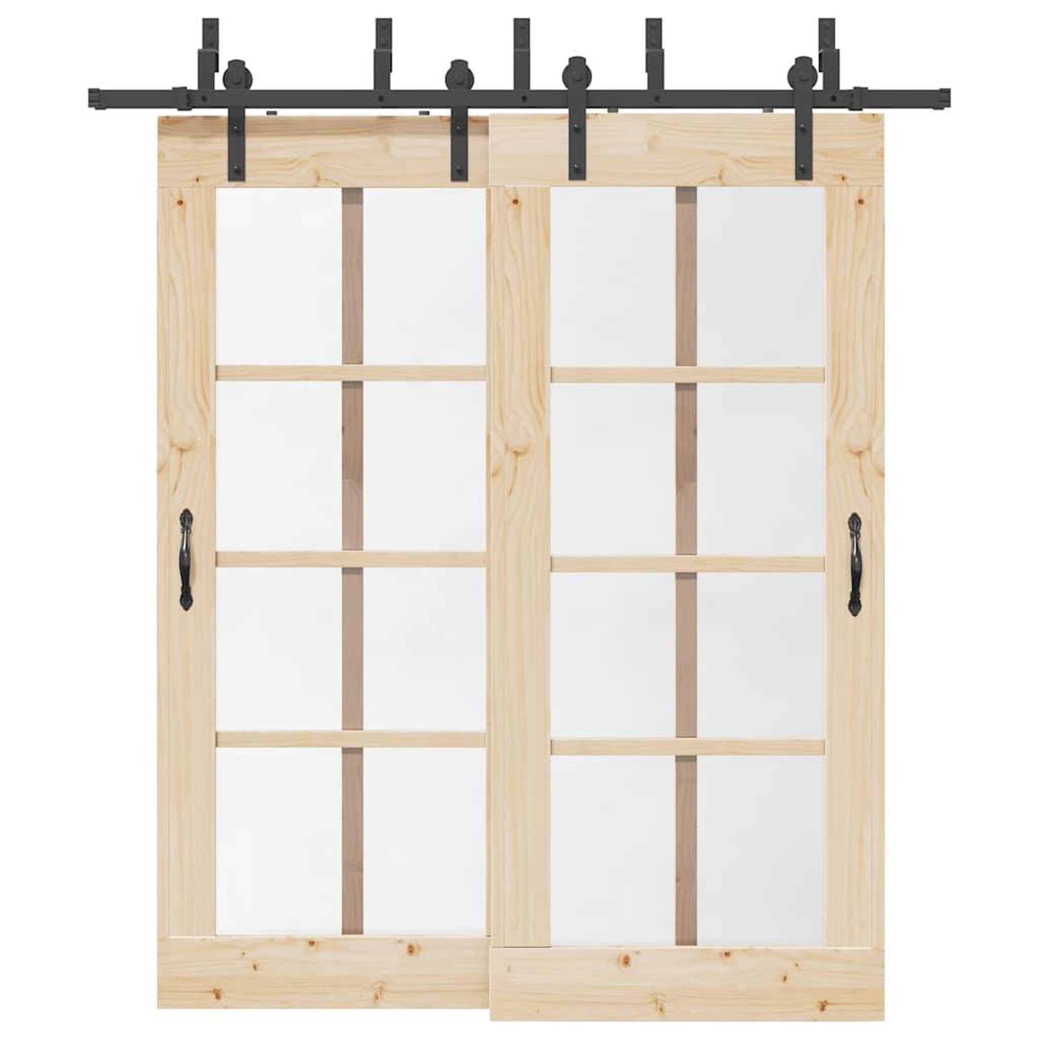 VIDAXL Kit de quincaillerie de porte coulissante 200 cm Acier Noir