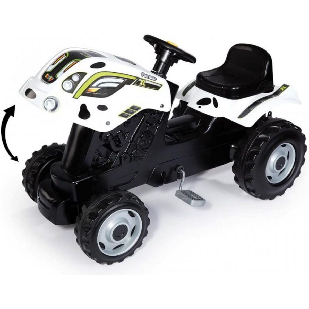 SMOBY Tracteur Farmer XL motif Vache et sa remorque