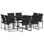Voir la diapositive 2 : VIDAXL Ensemble a manger de jardin 9 pcs noir textilene