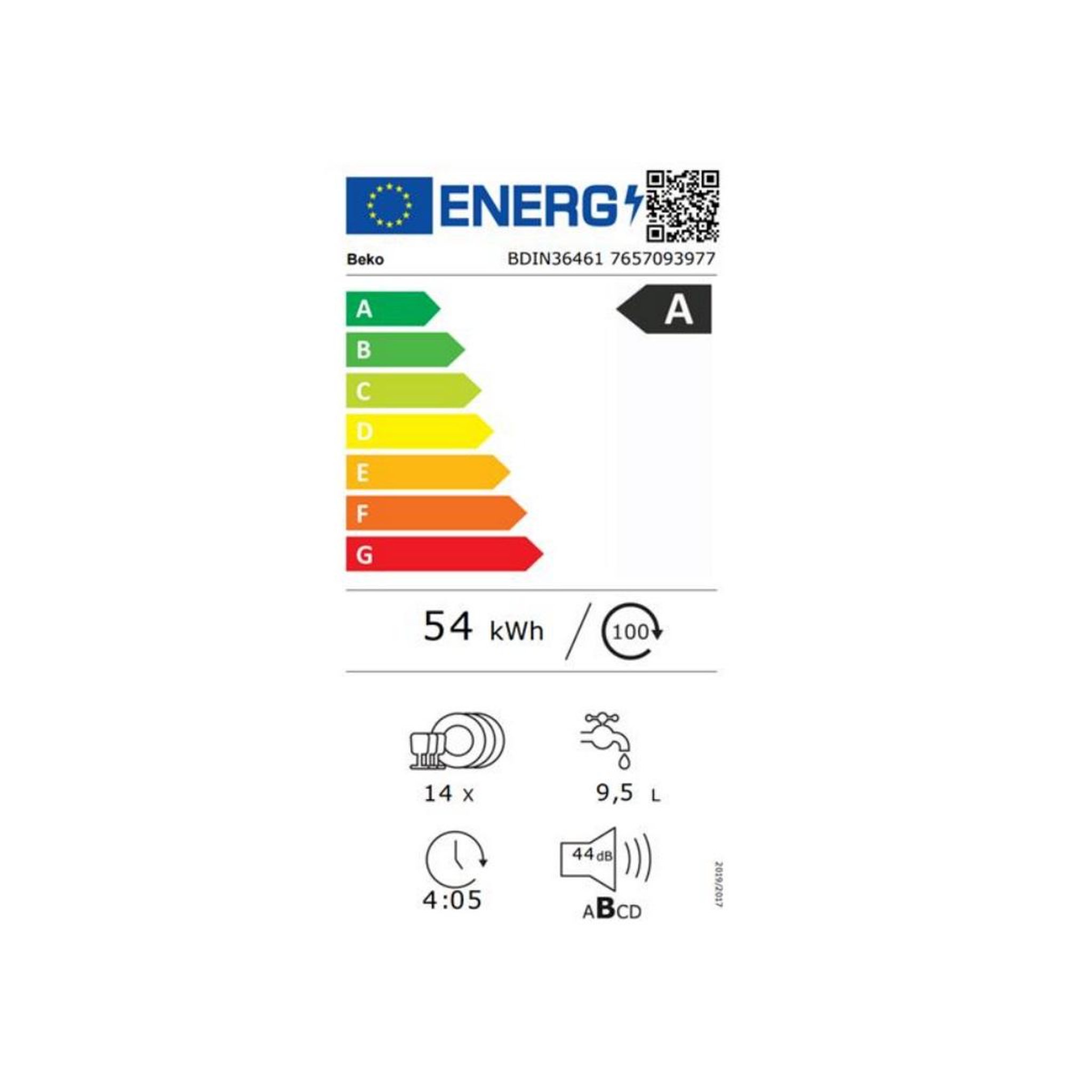 Voir la diapositive 2 : Beko Lave-vaisselle 60cm 14 couverts 44bd tout intégrable - bdin36461