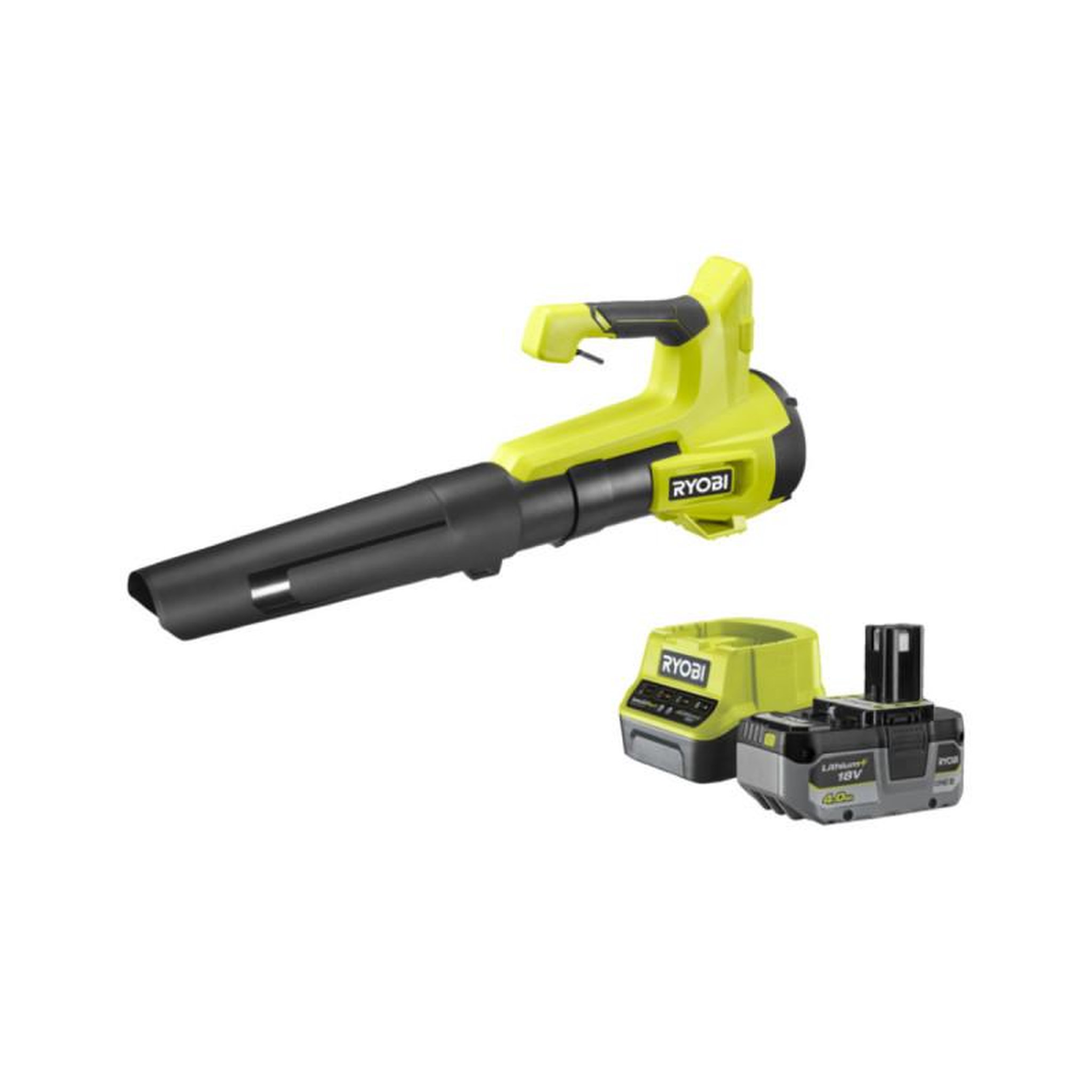 Ryobi Souffleur turbo jet 18v ryobi - soufflerie 160 km/h - batterie 4,0ah - chargeur - ry18blb-140