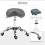 HOMCOM HOMCOM Tabouret de massage tabouret selle ergonomique pivotant 360° hauteur réglable revêtement synthétique gris chromé