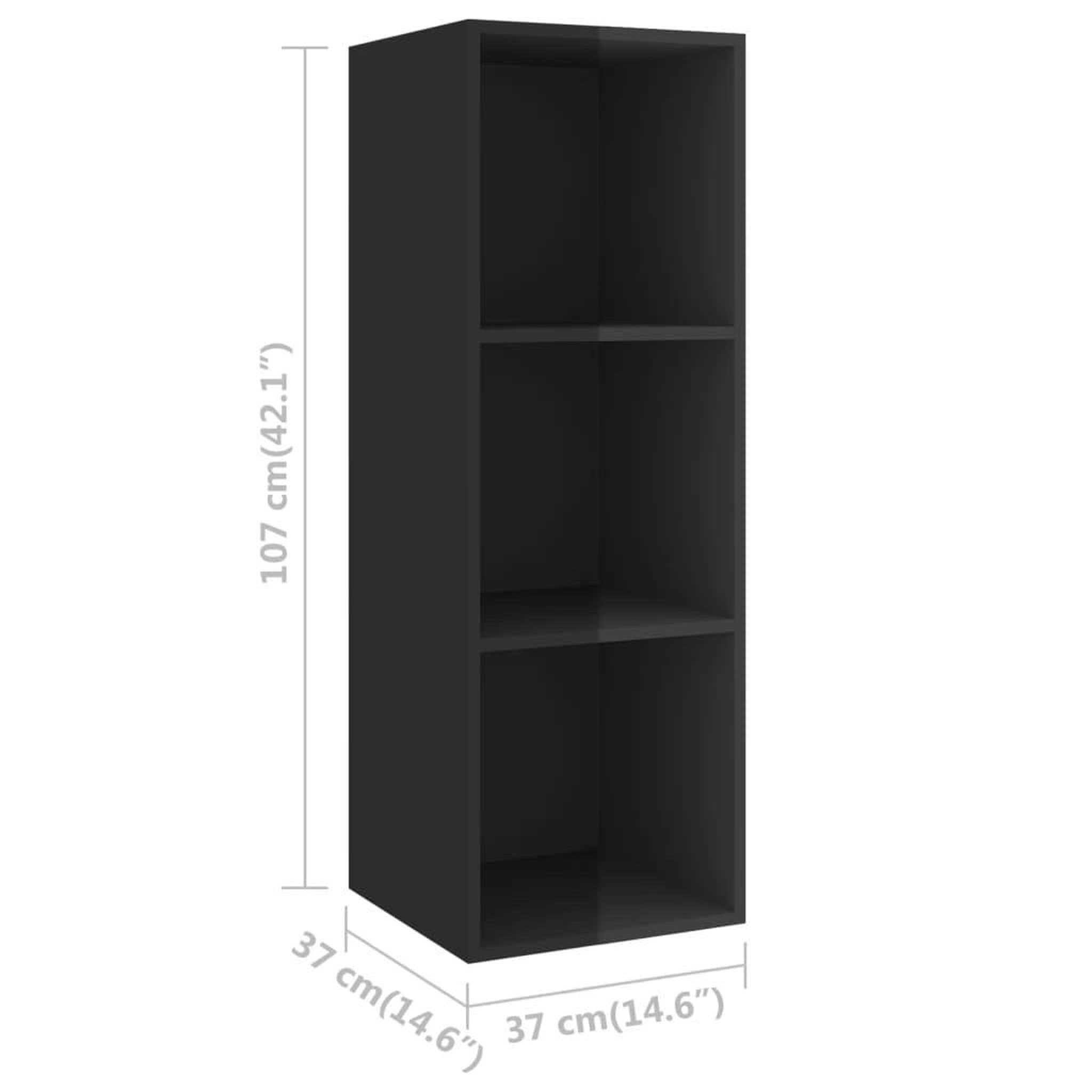 Voir la diapositive 5 : VIDAXL Meubles TV muraux 2 pcs Noir brillant Bois d'ingenierie