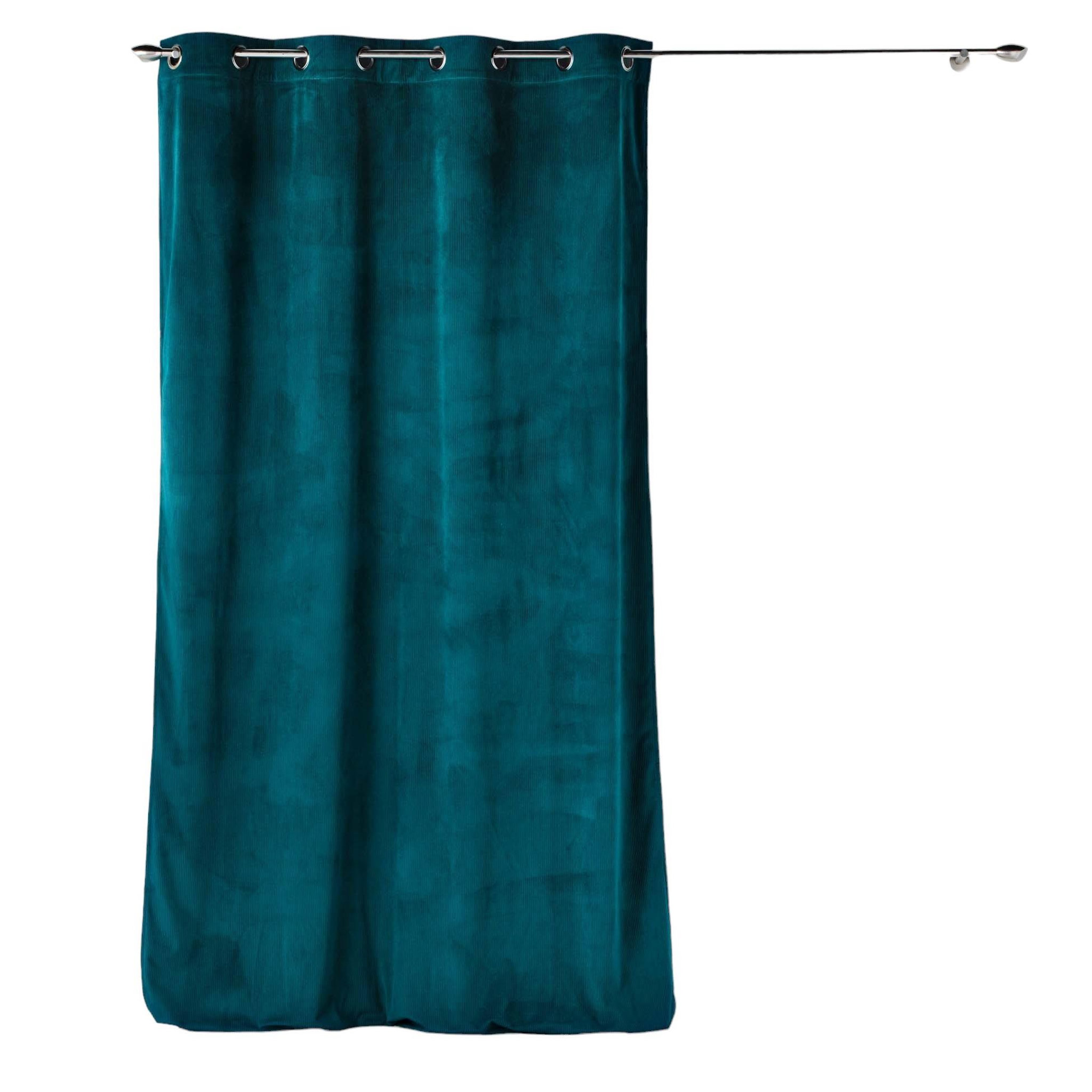 Eden Rideau velours cottele design et moderne. Coloris disponibles : Bleu