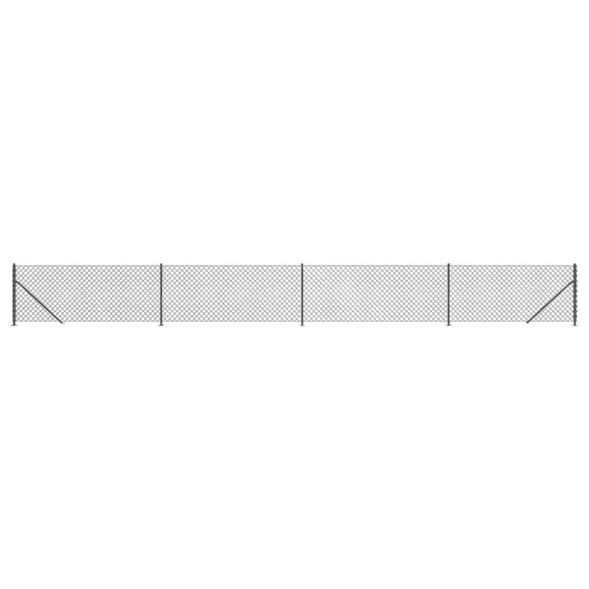 VIDAXL Cloture a mailles losangees avec bride anthracite 0,8x10 m