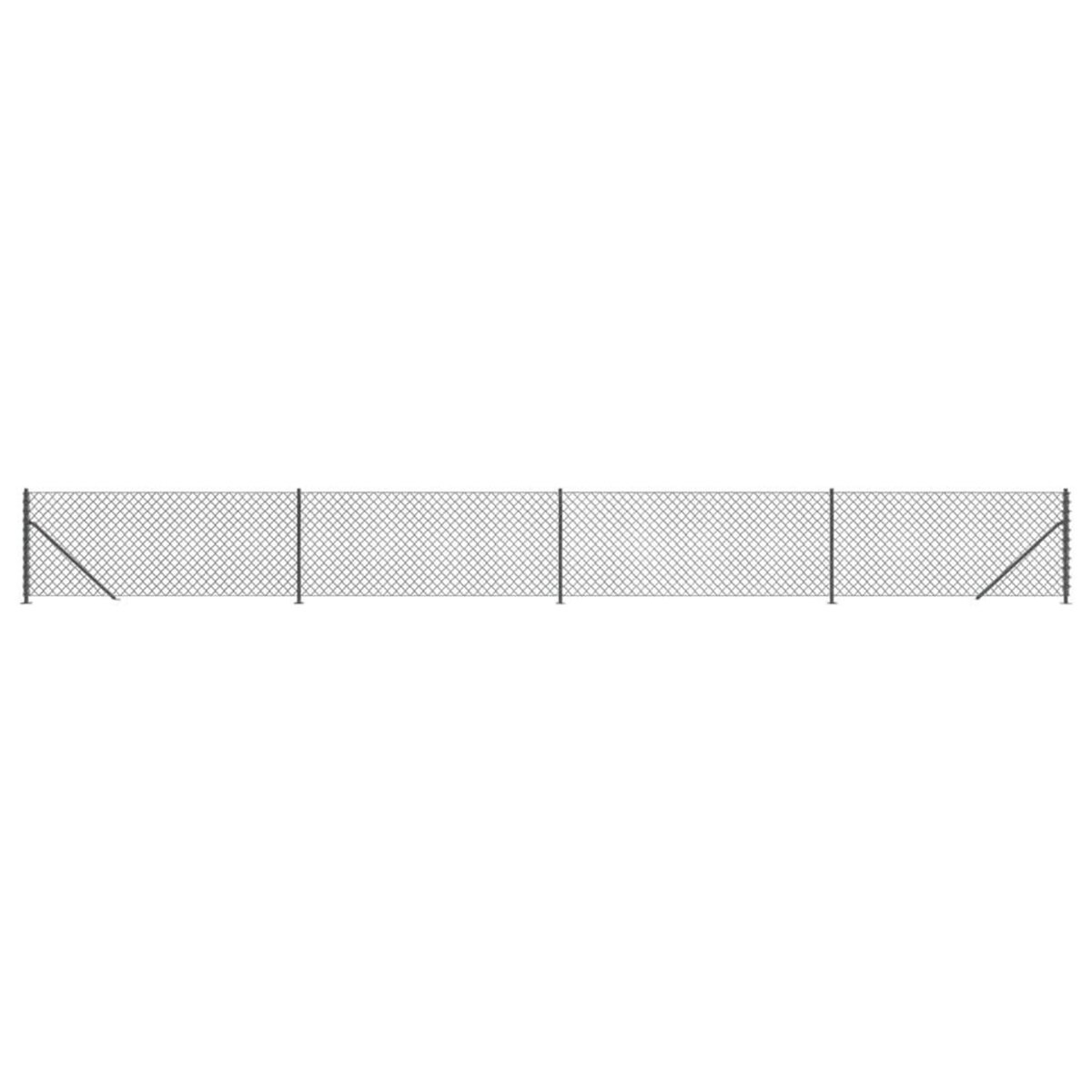 VIDAXL Cloture a mailles losangees avec bride anthracite 0,8x10 m