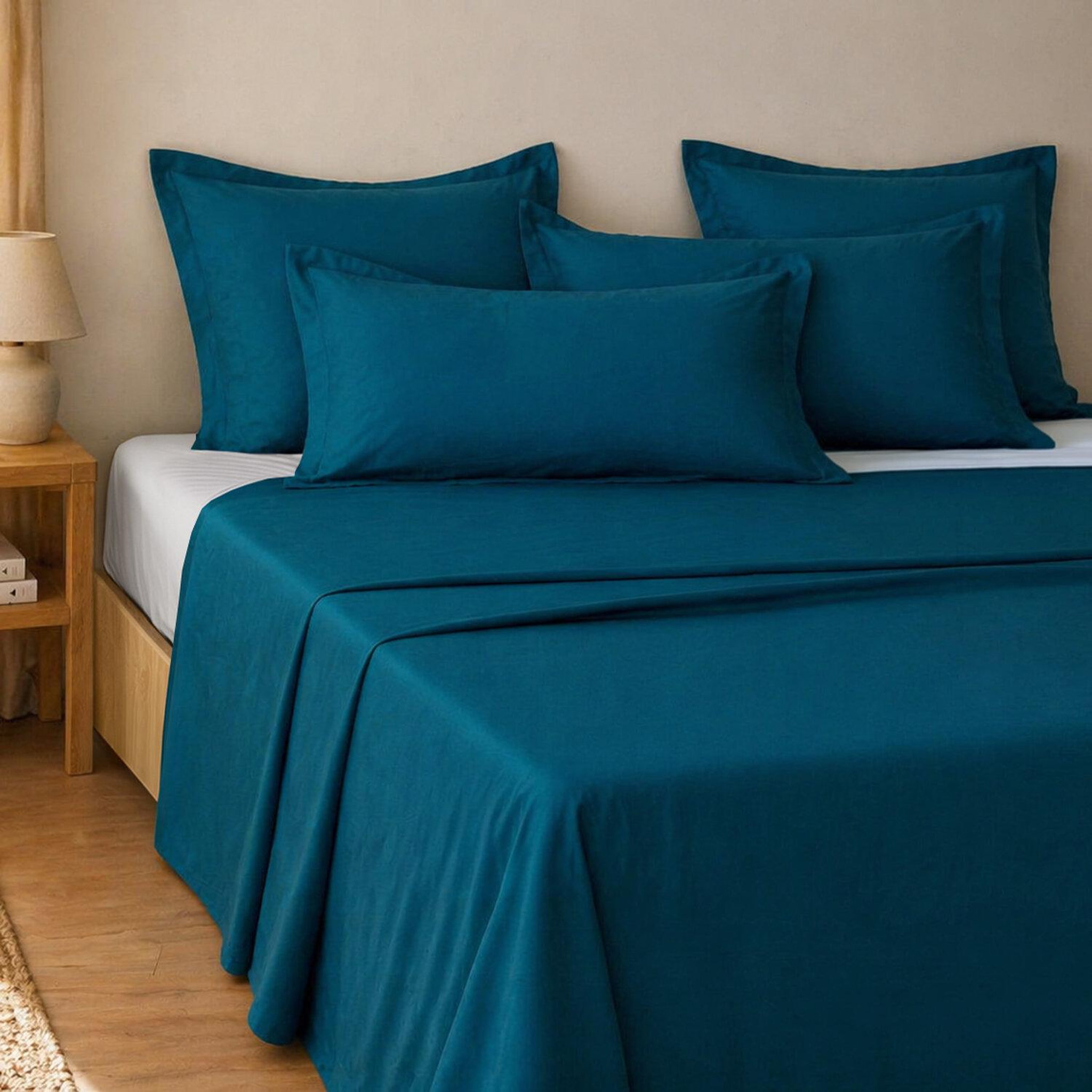 Voir la diapositive 1 : ATELIER DU COTON Parure de drap et drap housse coton 57fils unie