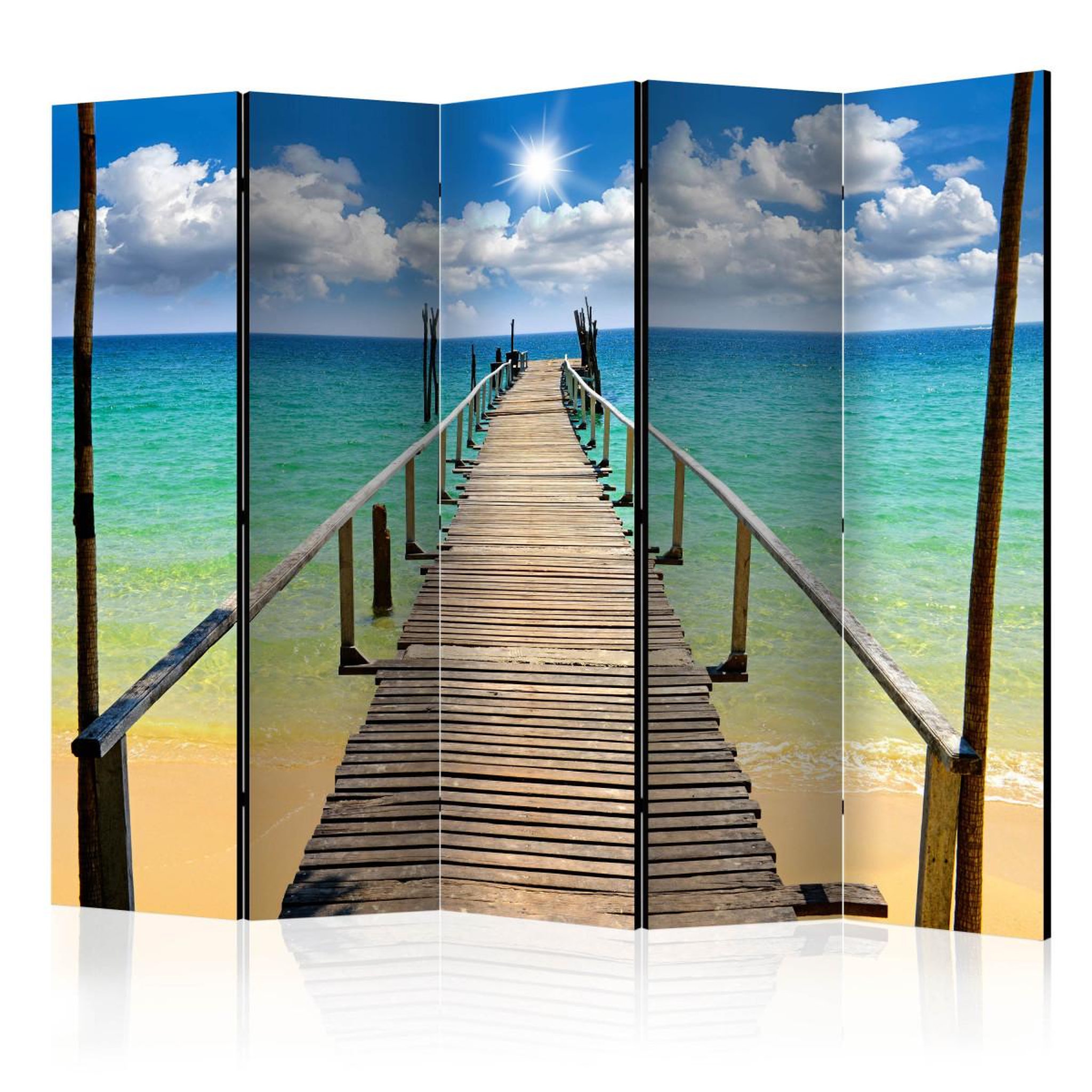 Paris Prix Paravent 5 volets  beach, sun, bridge  172x225cm