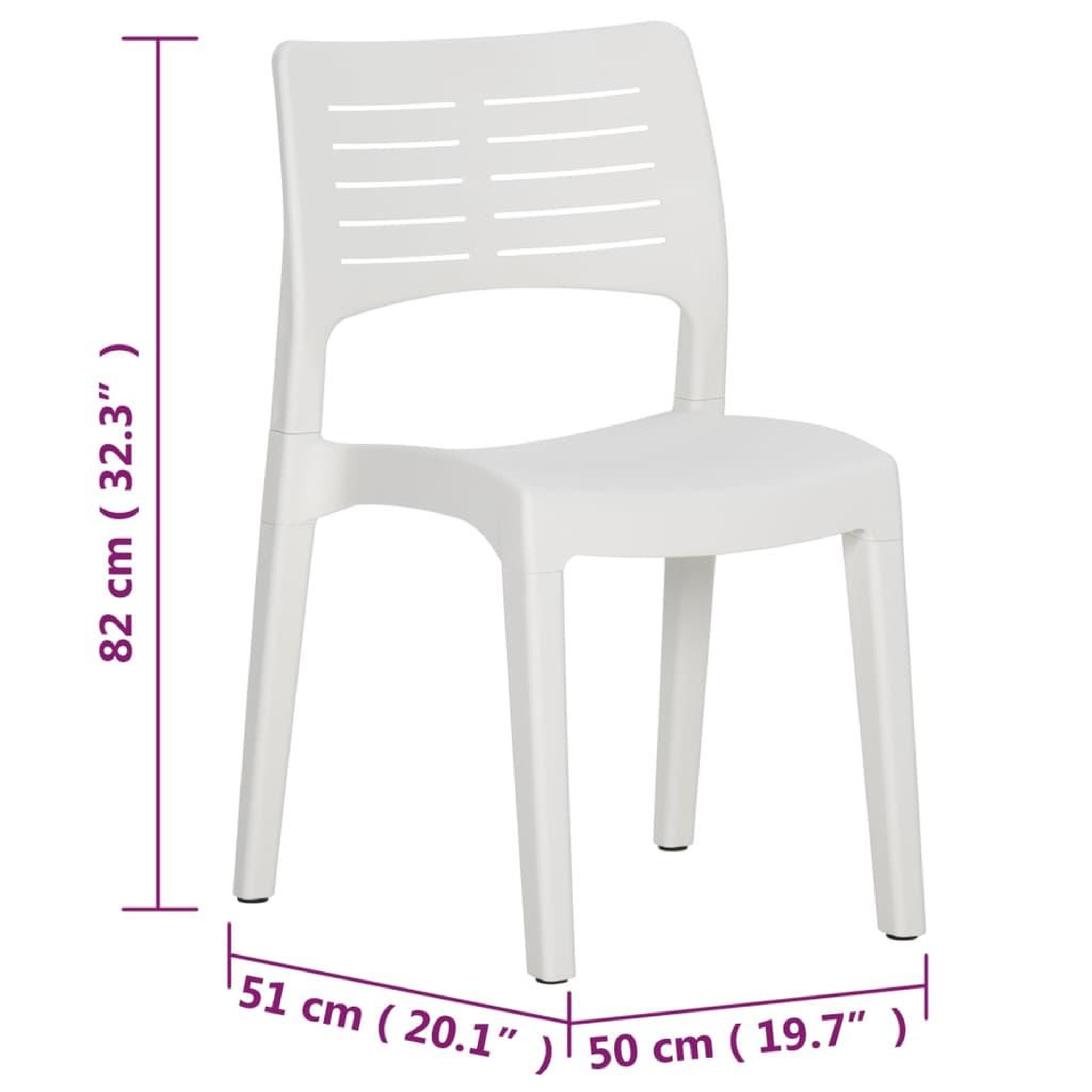 Voir la diapositive 6 : VIDAXL Chaises de jardin lot de 2 Blanc Polypropylene