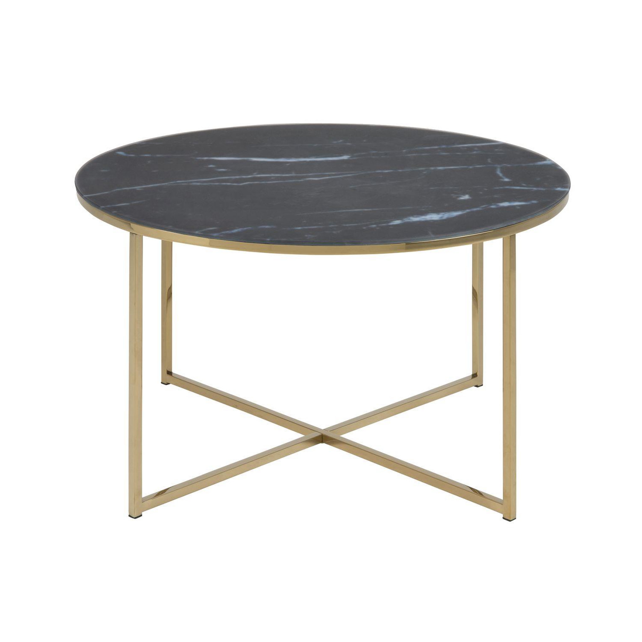 Voir la diapositive 4 : TOILINUX Table basse Alysé ronde en verre effet marbre