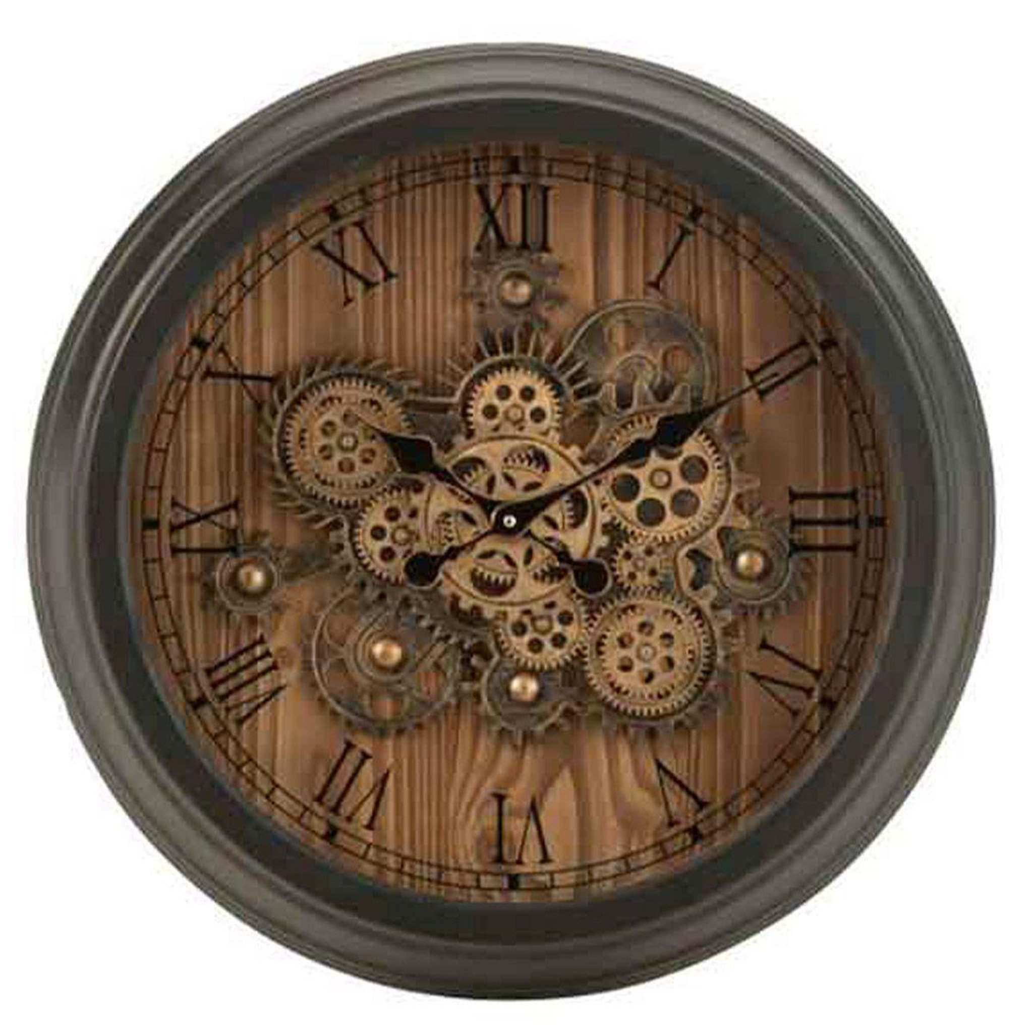 Voir la diapositive 1 : J-LINE Horloge Murale Design  Engrenage  58cm Noir