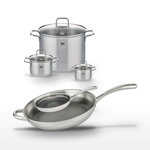 ELO Lot Poêles 32/24cm & Faitouts 12/16/26cm Elo Relief Evolution