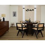 LISA DESIGN Freya - table à manger ronde extensible - effet bois foncé - 4 à 8 personnes. Coloris disponibles : Marron