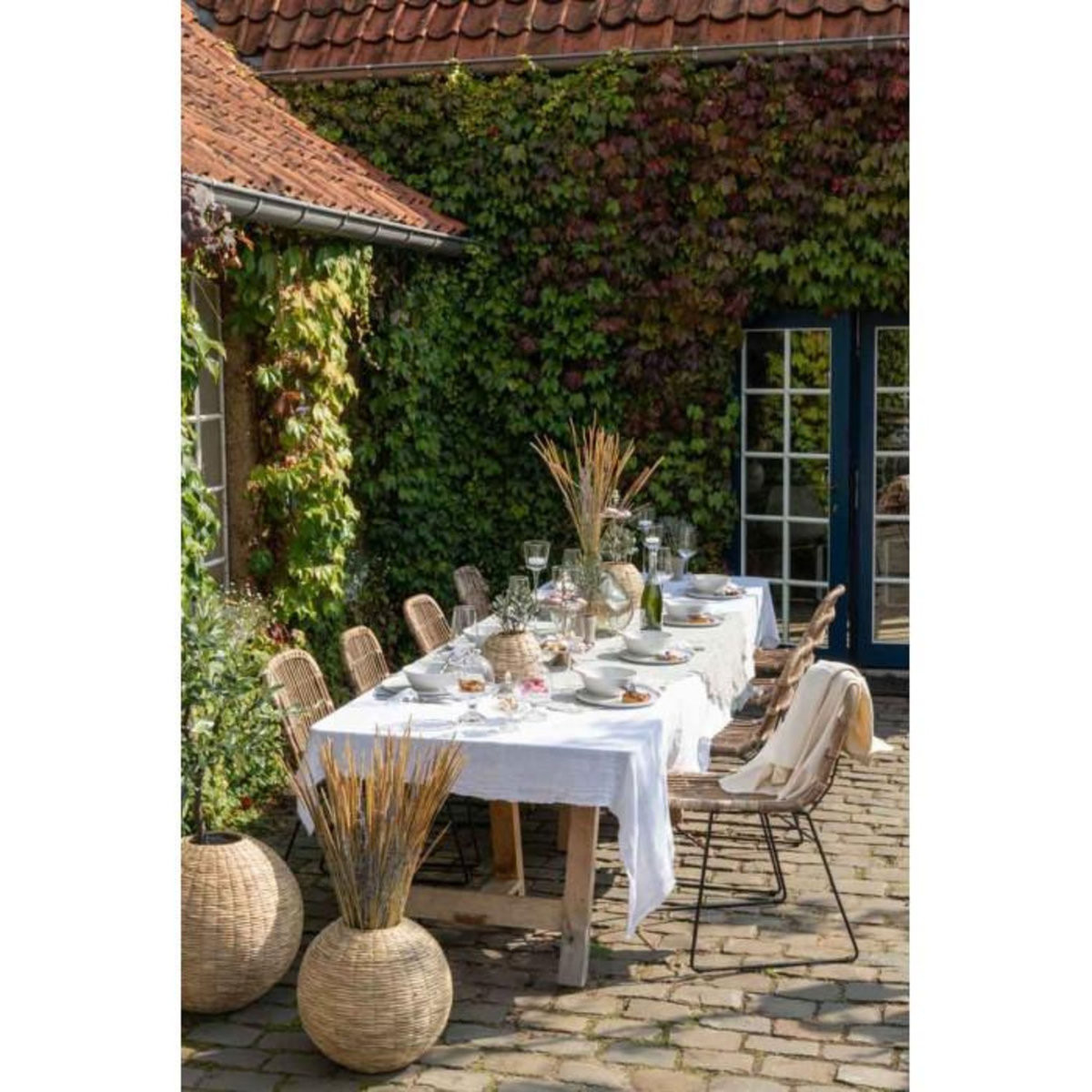 Paris Prix Vase Boule Design en Paille  Yumi  35cm Naturel