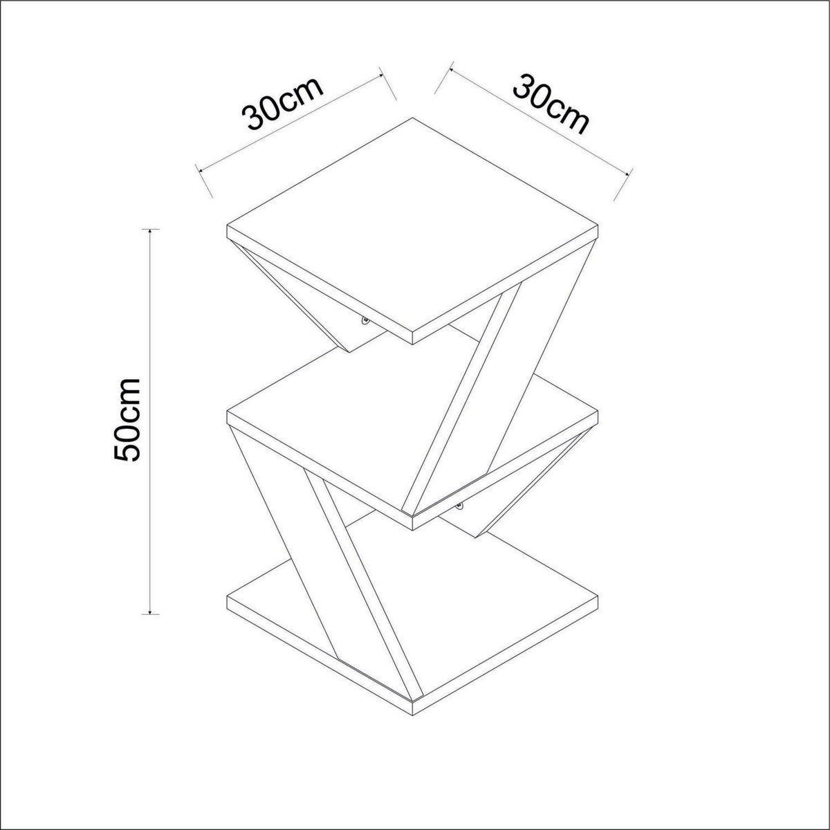 TOILINUX Bout de canapé Zig Zag en bois