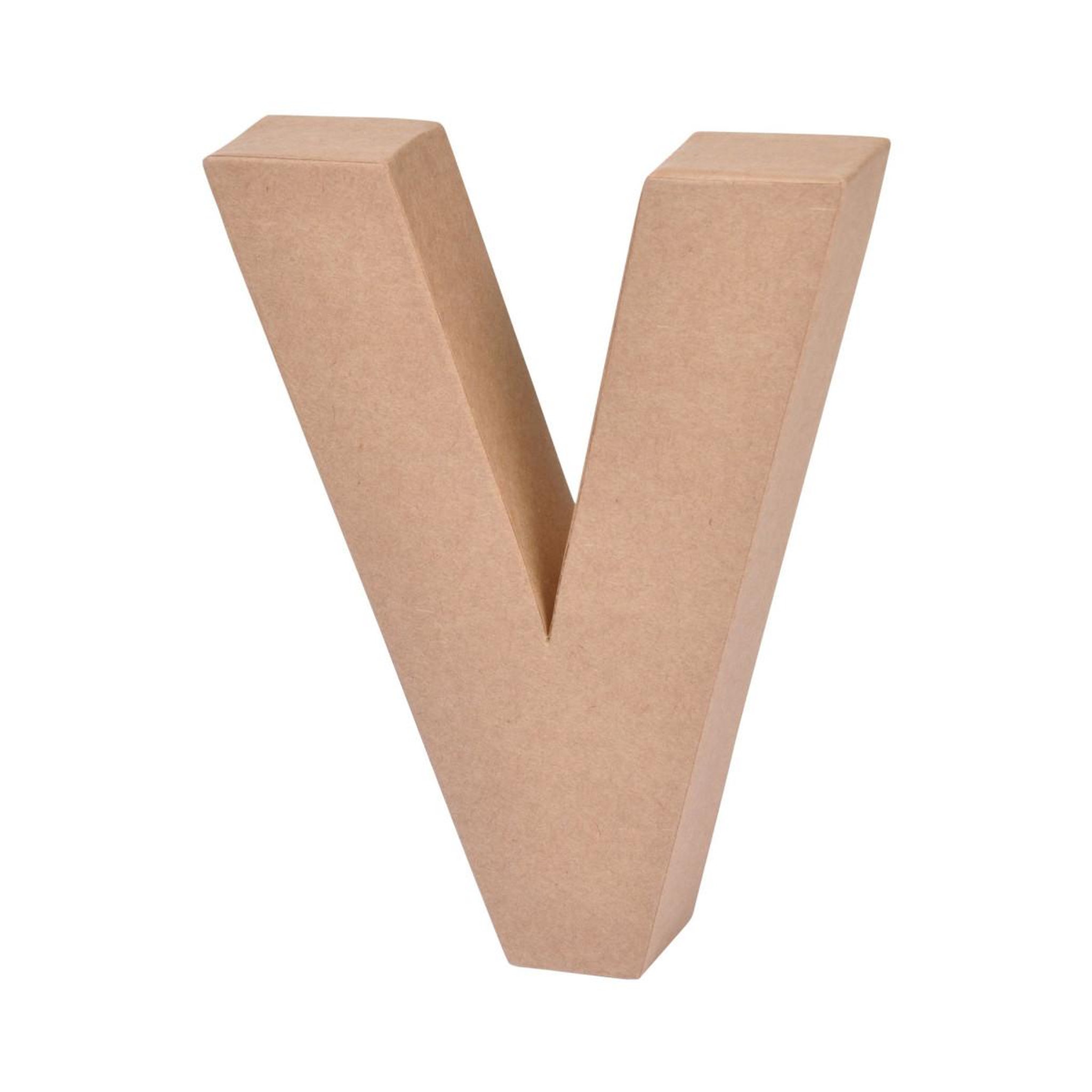 HOMEA Décoration Murale  Lettres Carton V  18cm Naturel