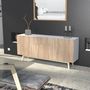 Voir la diapositive 2 : Bahut scandinave 3 portes 1 tiroir L180xP42xH80cm SNOW