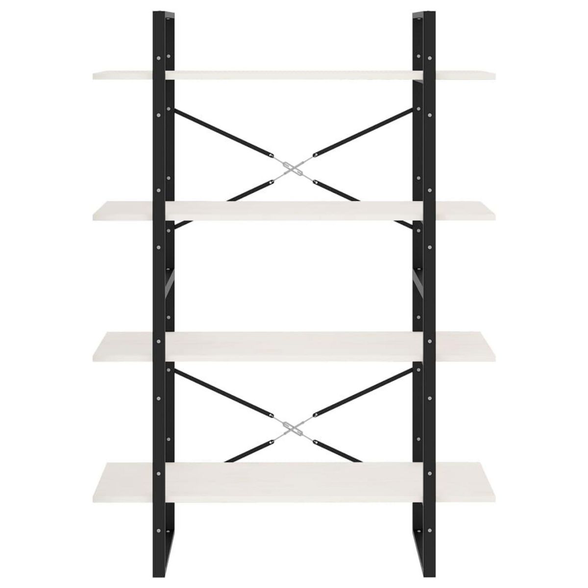 VIDAXL Bibliotheque a 4 niveaux Blanc 100x30x140 cm Bois de pin massif