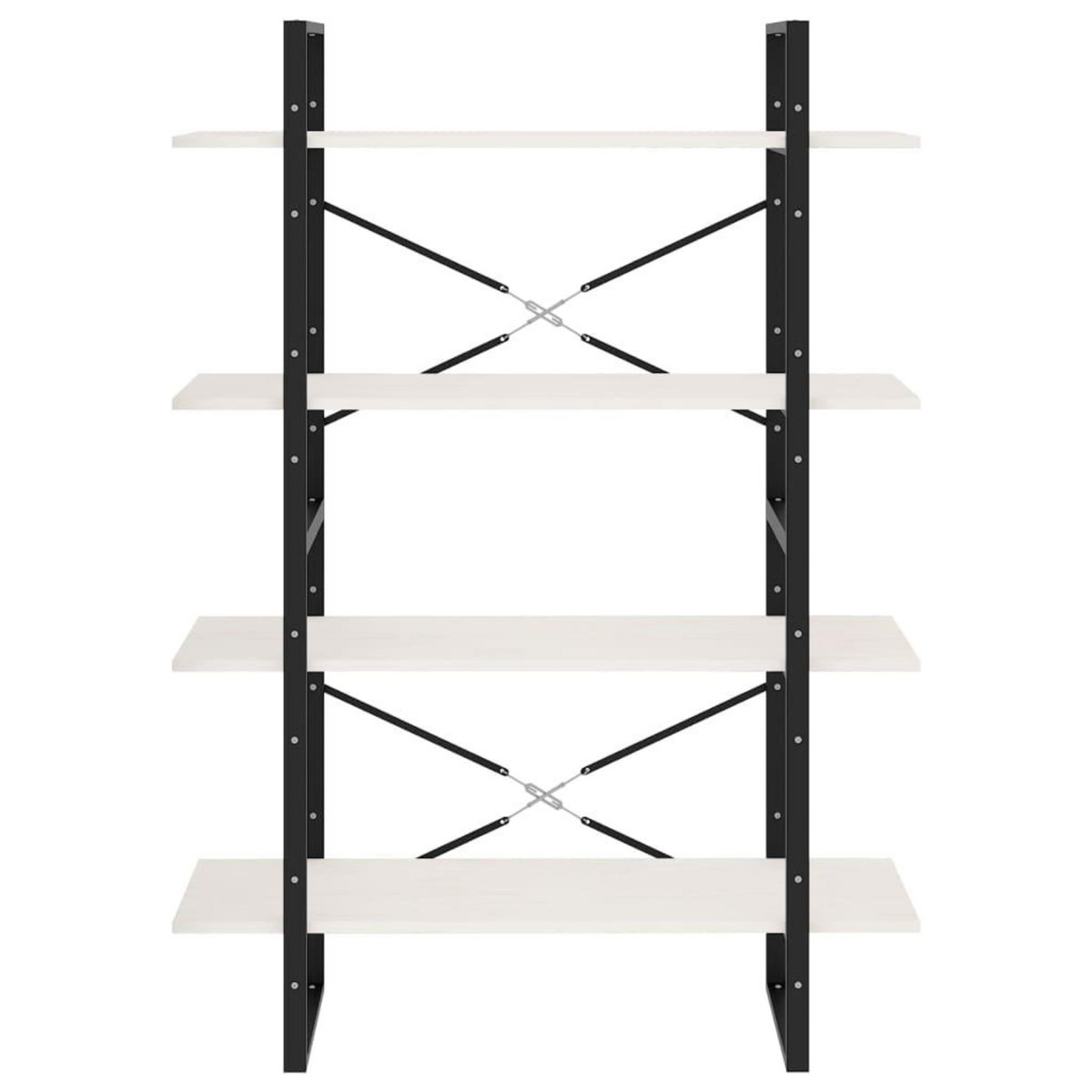 VIDAXL Bibliotheque a 4 niveaux Blanc 100x30x140 cm Bois de pin massif