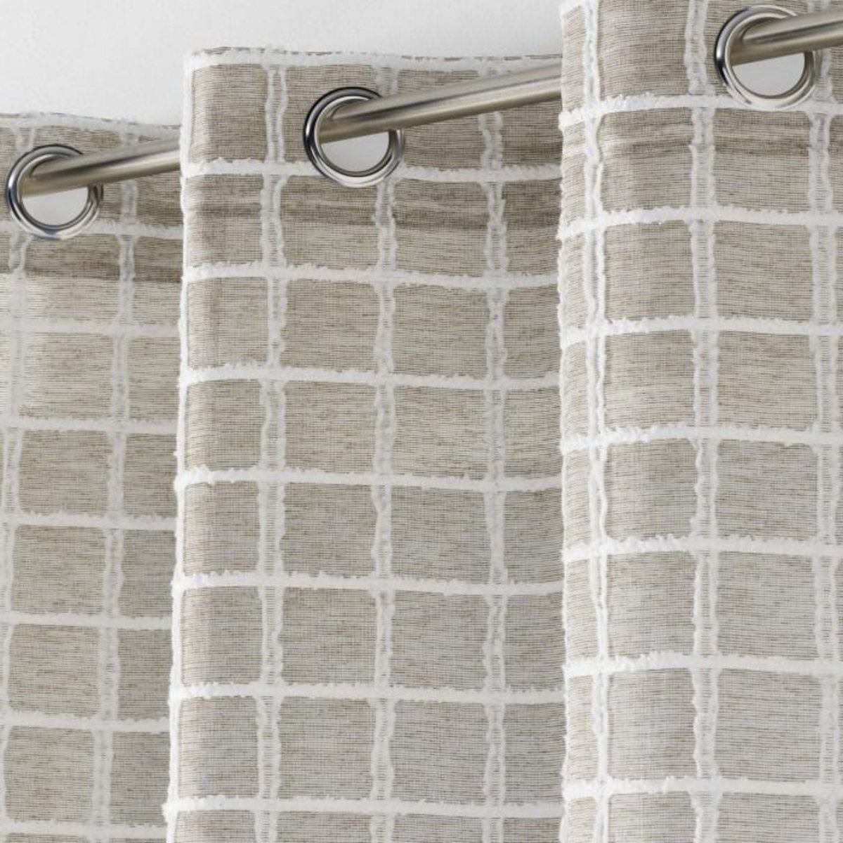 Paris Prix Rideau Voilage à Œillets  Karrona  140x240cm Taupe