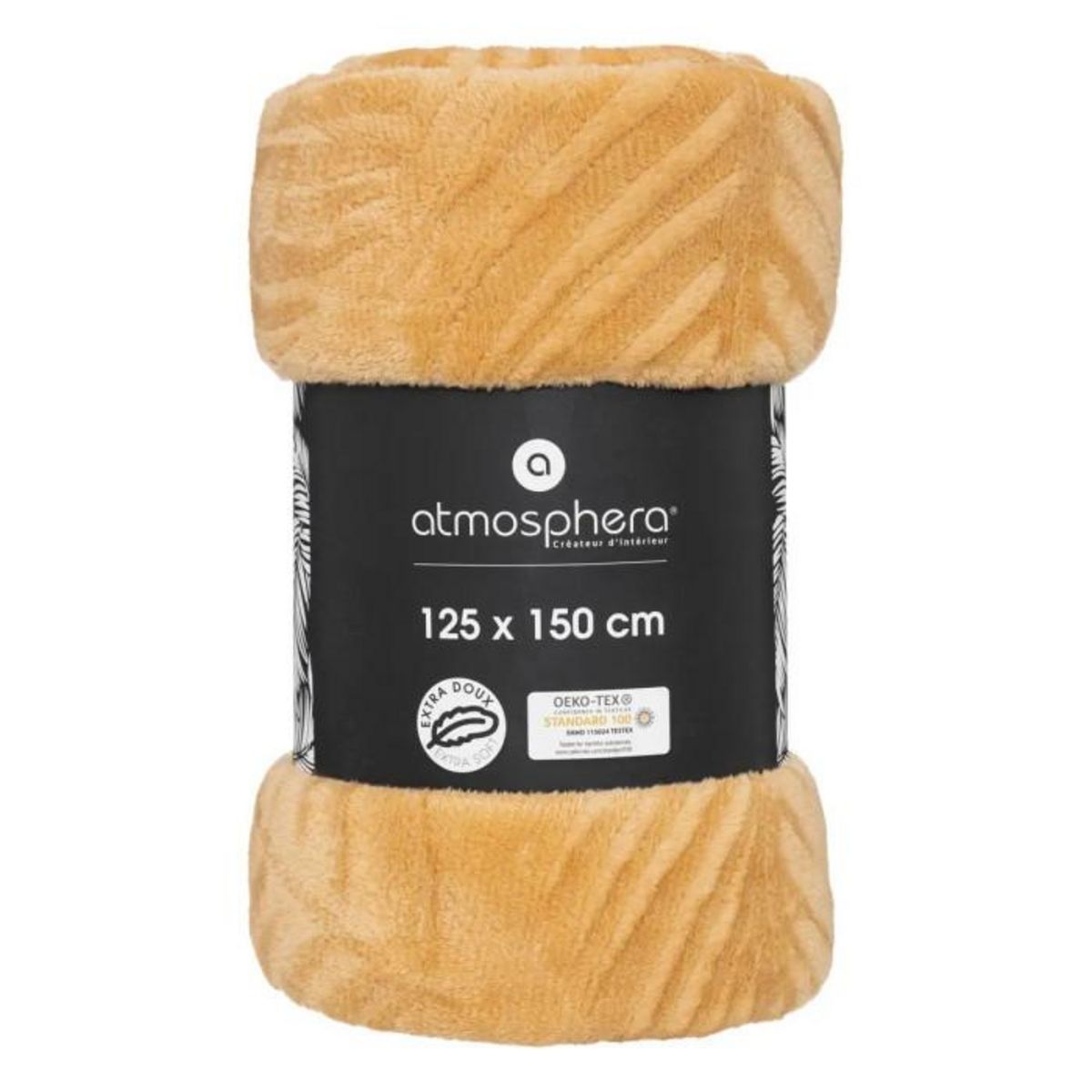 ATMOSPHERA Plaid en Flanelle  Zoa  125x150cm Ocre