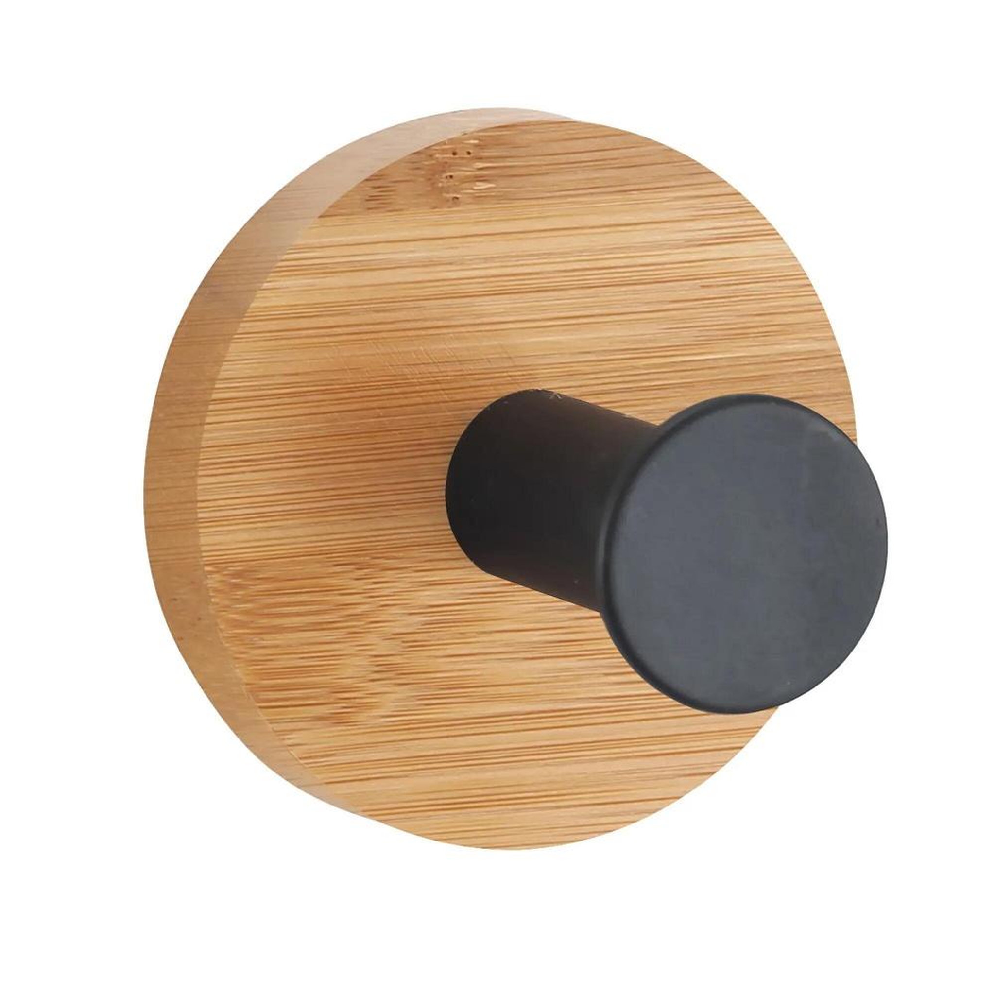 CENTRALE BRICO Crochet pour salle de bains à coller simple, MSV Yono, noir bambou