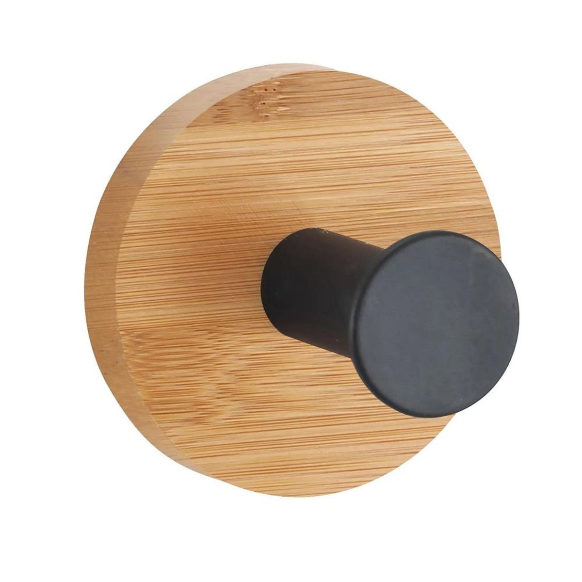 CENTRALE BRICO Crochet pour salle de bains à coller simple, MSV Yono, noir bambou