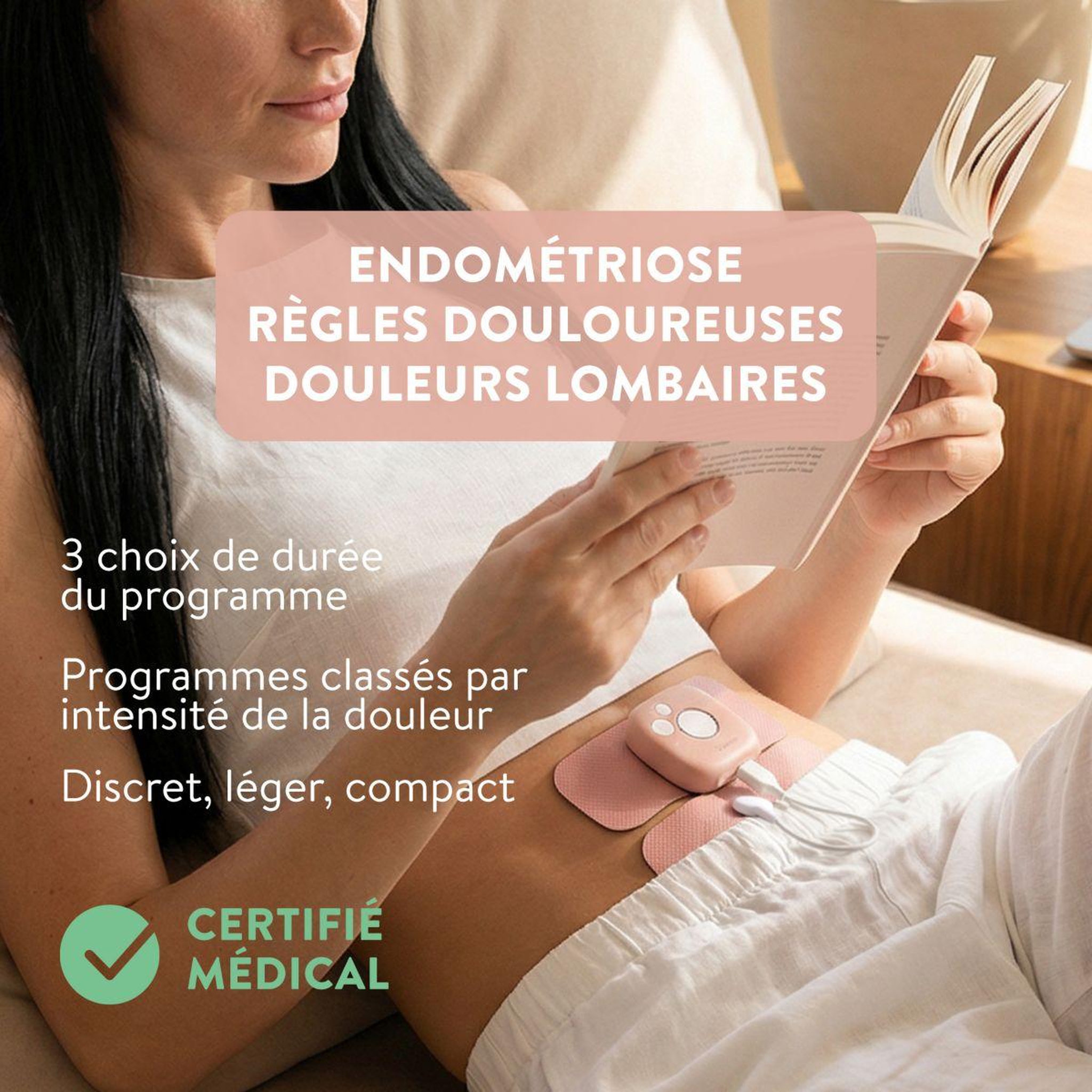 Voir la diapositive 2 : Bluetens Appareil électrostimulation Pinktens Electrostimulation et Kegel guidés